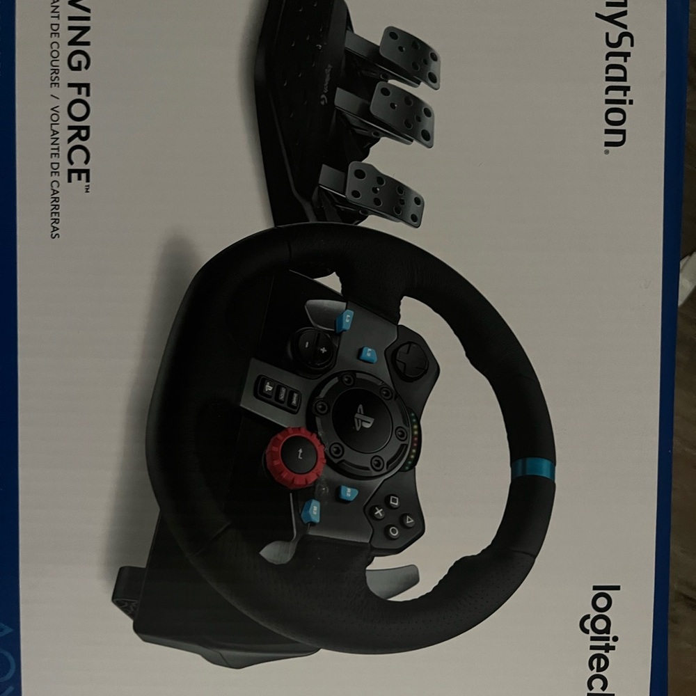 Logitech Black and Blue Racing Wheel for PlayStation